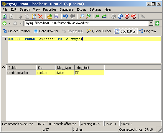 Backup Tabela MySQL