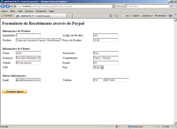 Página payment_novo.php