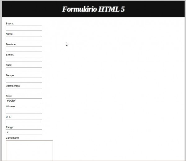Formulário HTML5