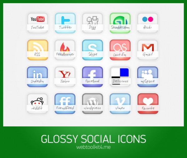 Free Glossy Social Icons