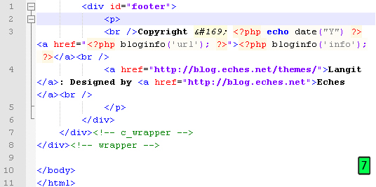 código footer