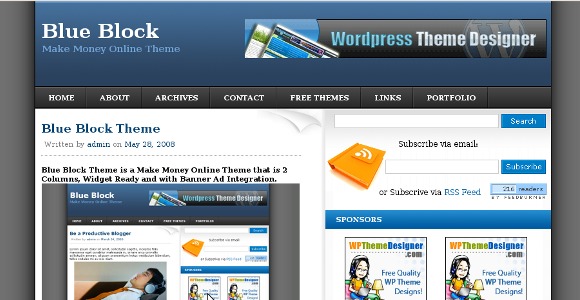 Blue Block WordPress Theme