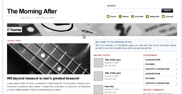 The Morning After WordPress Theme