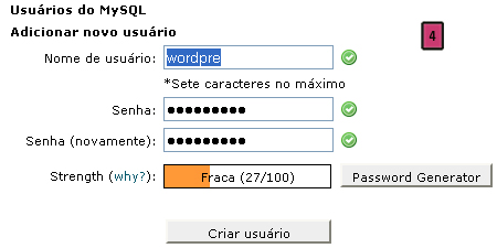 Usuário MySQL