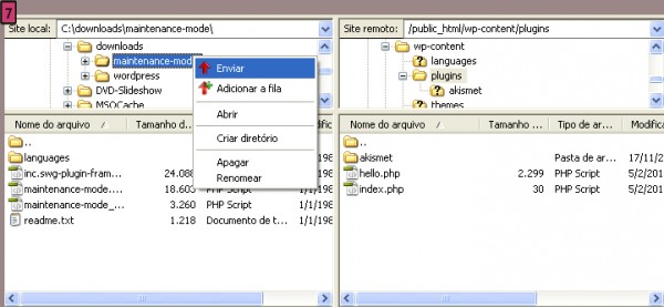 Upload Do Plugin Filezilla