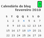 Calendário Do Blog