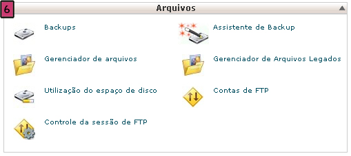 cpanel gerenciador arquivos