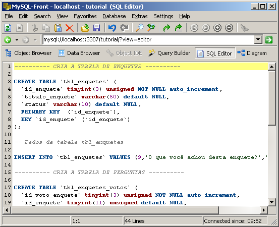 Criar Tabela MySQL