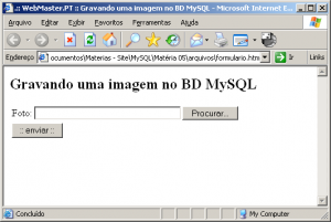 Registar Imagem Tabela MySQL