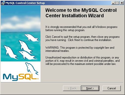 Apresentação do MySQL Control Center