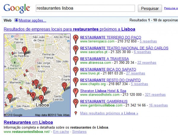 Restaurantes Lisboa No Google Portugal