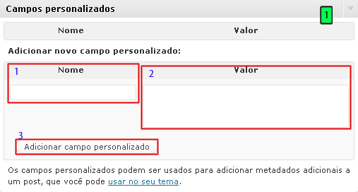 campos personalizados no wordpress