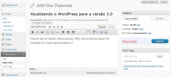 personalizar posts no WordPress 3.0