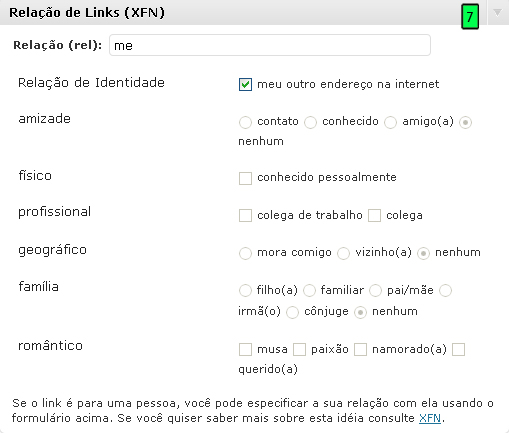 Relação de Links (XFN)