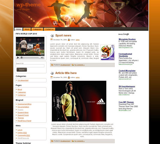 Fifa Worldcup WordPress Theme