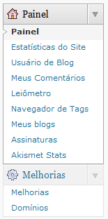 Melhorias no menu do WordPress.com