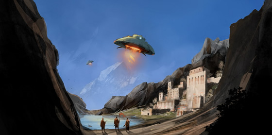 Saucers over Shangri La by sketchboook