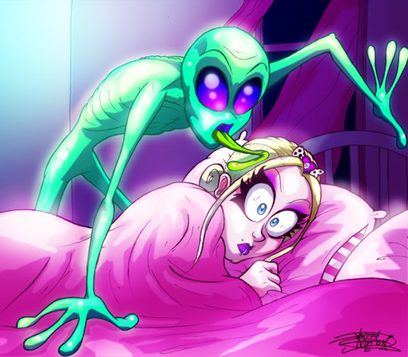 Alien licking my head by Countess Grotesque