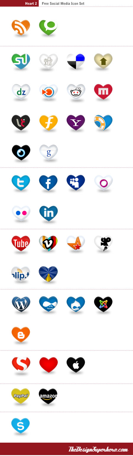 Free Social Iconset Heart Shape