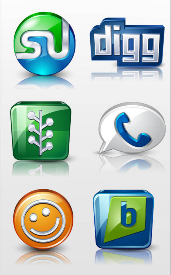 High Detail Social Icons