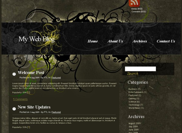 WordPress Theme MysticGrunge