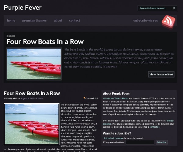 WordPress Theme Purple Fever