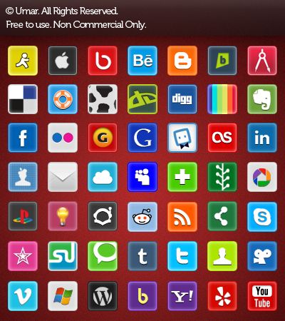 Social and Web Icons v2 by umar123