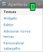 área de administração de temas