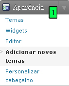 área de instalação de novos temas do WordPress