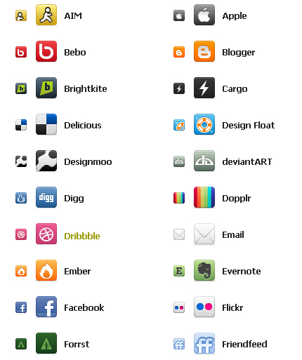 40 ícones de redes sociais