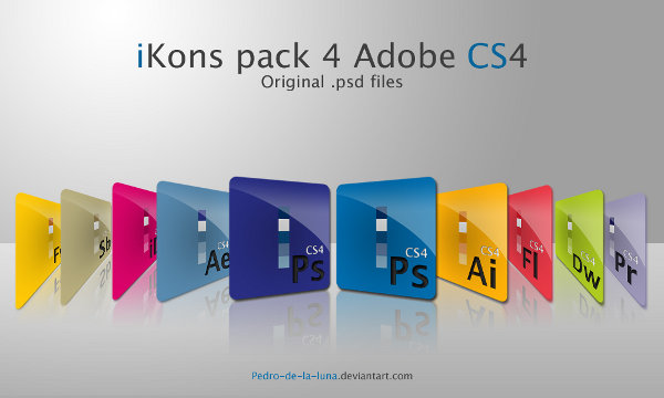Ícones do Adobe CS4 em PSD