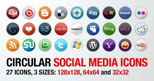 Circular Social Media Icons