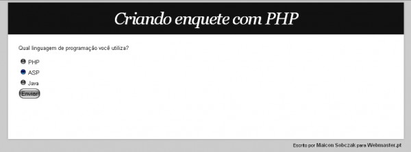 enquete PHP