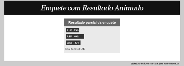 animação resultado enquete