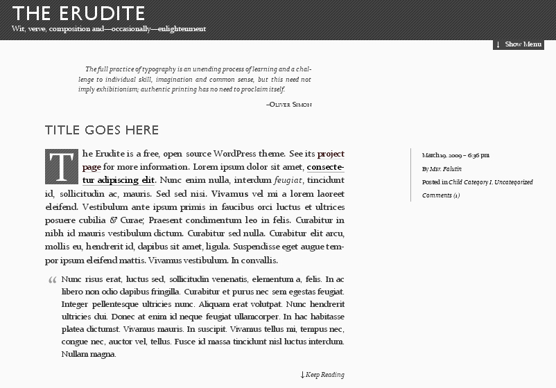 WordPress Theme The Erudite