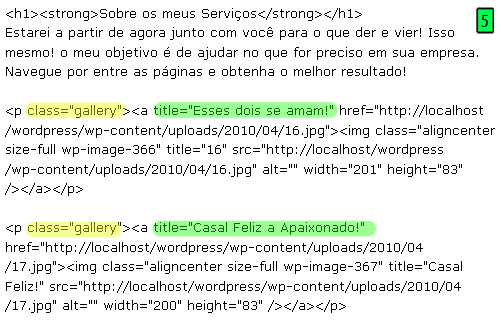 código xHTML da página