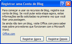 registrar uma conta de blog