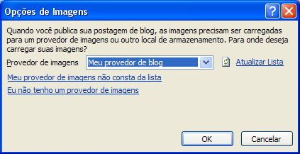 Opções de Imagens