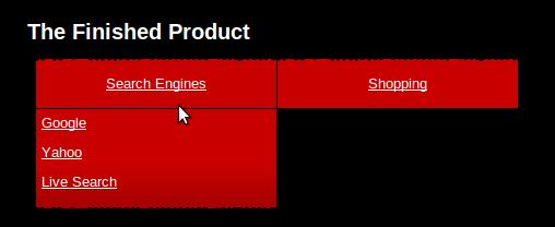 jquery css example dropdown menu