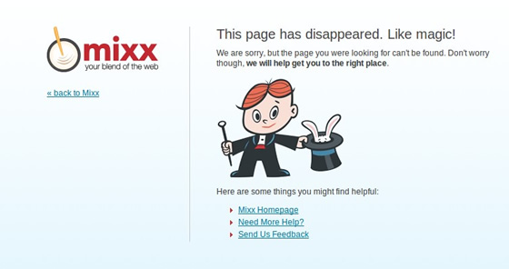 página erro 404 mixx