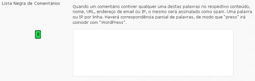 Lista Negra de Comentários 