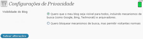 Configurações  Privacidade